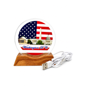 Washington DC Crystal Light Reflector with Wooden Base