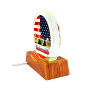 Washington DC Crystal Light Reflector with Wooden Base