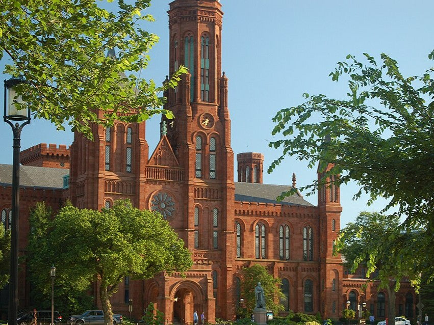 Historic Smithsonian Castle on the National Mall near Abe’s Gifts DC L’Enfant Plaza store, the original home of the Smithsonian Institution.