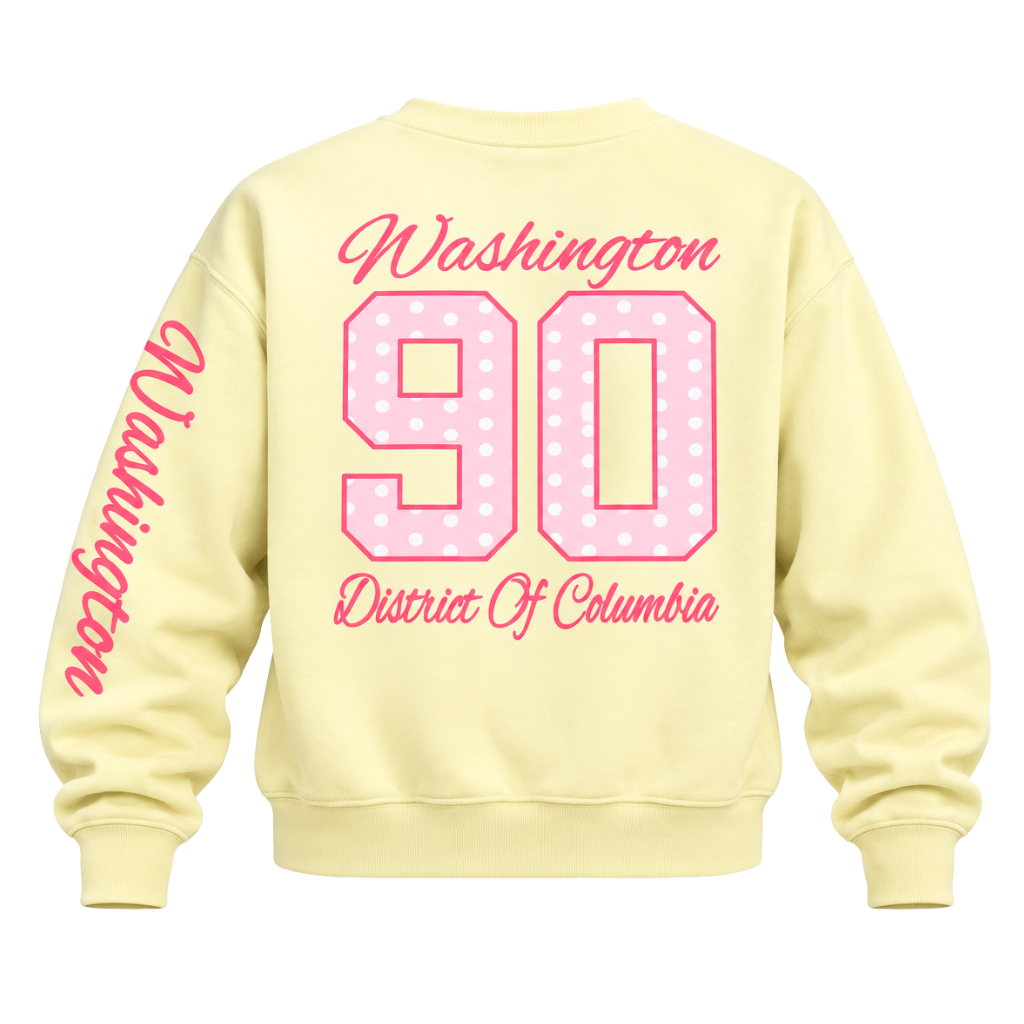 Washington DC 90 Graphic Crewneck Sweatshirt