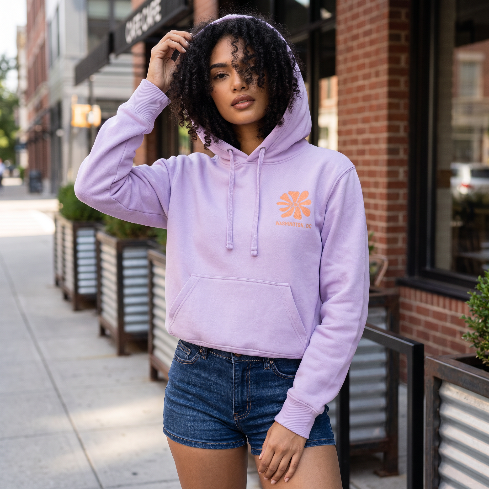Washington DC Good Things Take Time Embroidered Floral Hoodie