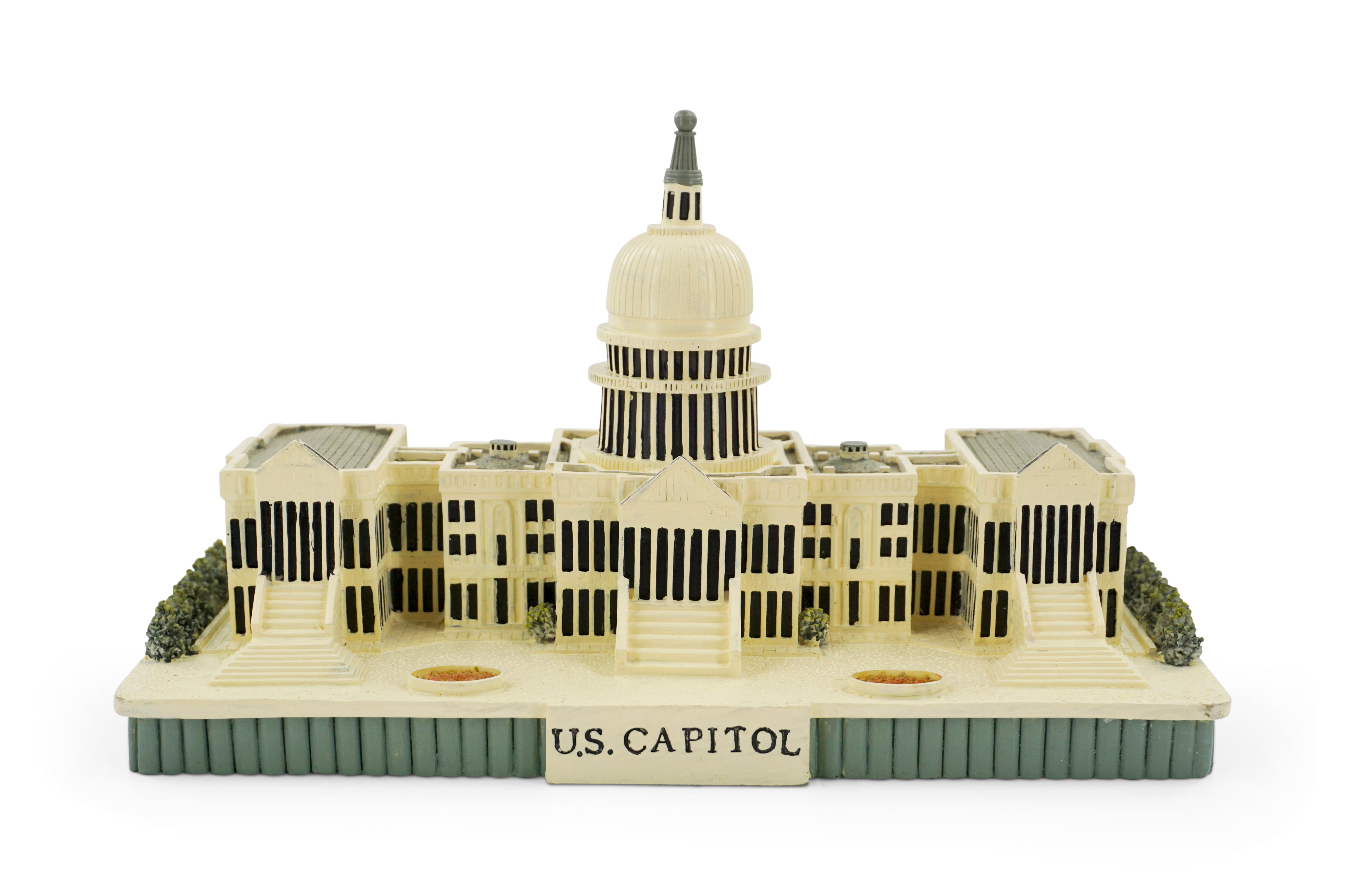 Model of the U.S. Capitol building on a white background