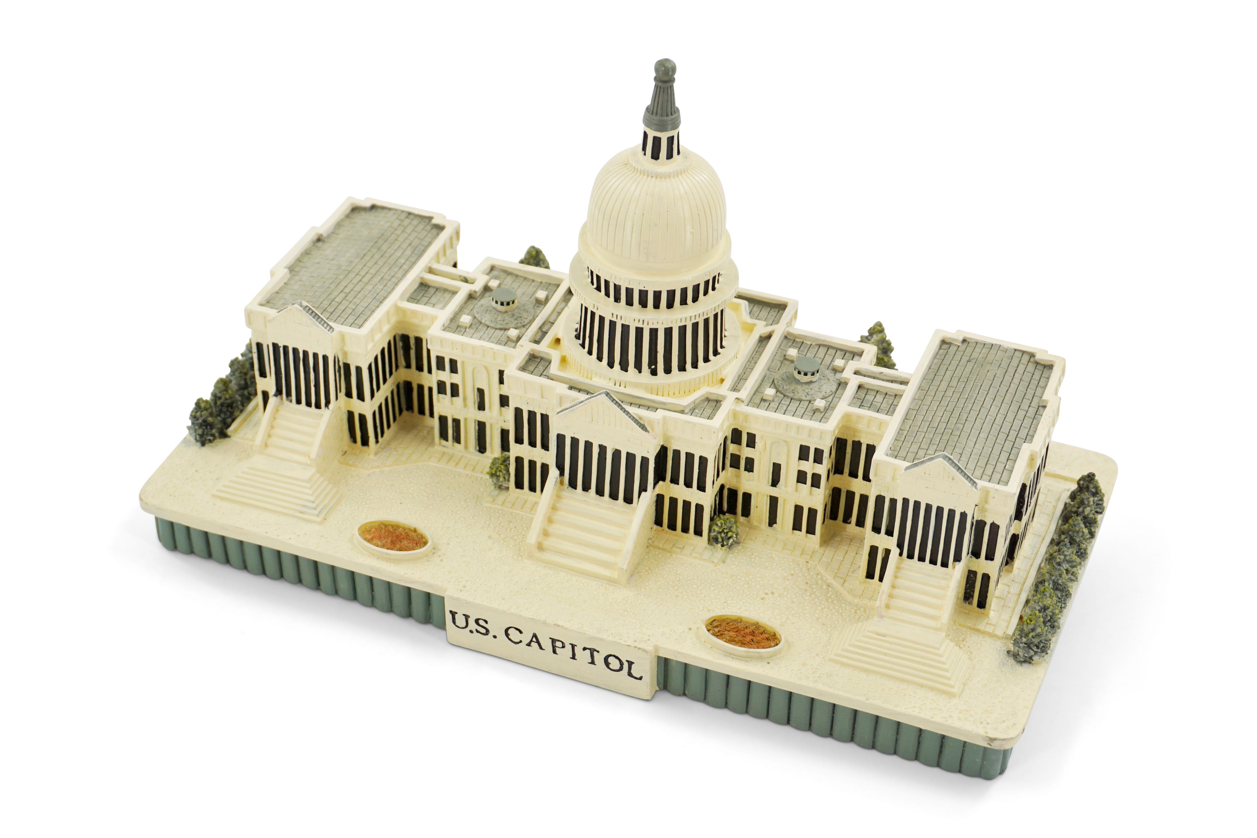 Model of the U.S. Capitol building on a white background