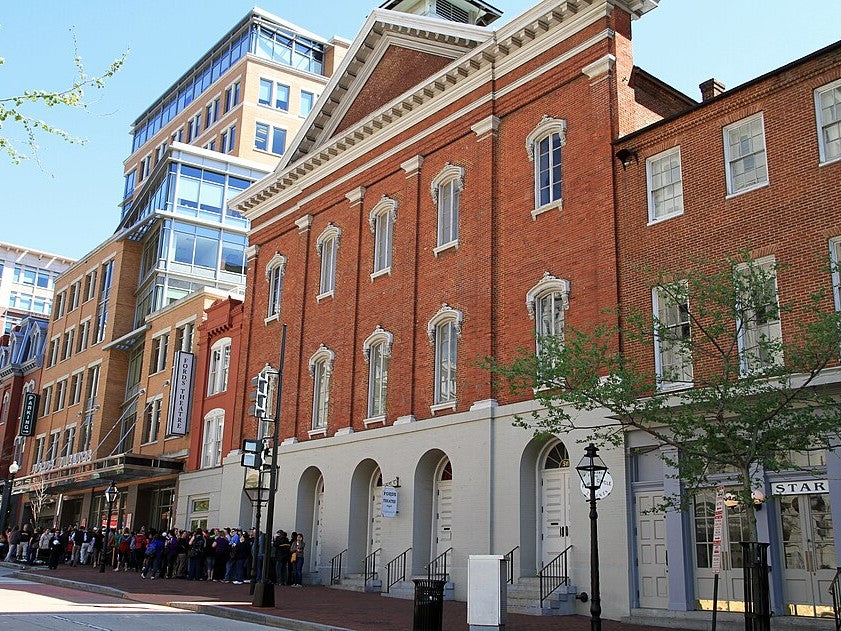 Historic Ford’s Theatre near Abe’s Gifts DC in Penn Quarter, Washington, DC, where President Abraham Lincoln was assassinated.