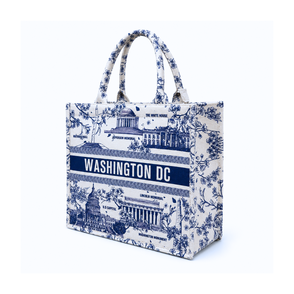Washington DC Toile Landmark Tote Bag