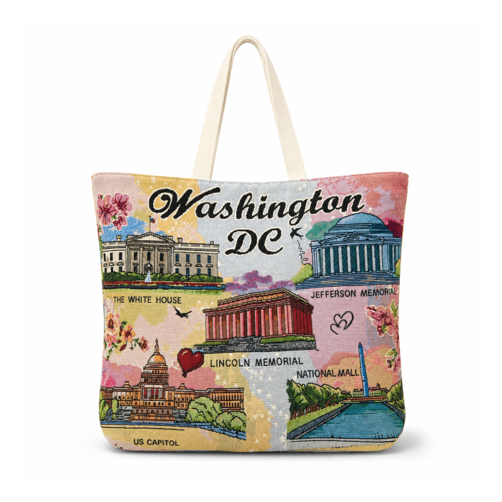 Washington DC Colorful Landmark Tote Bag