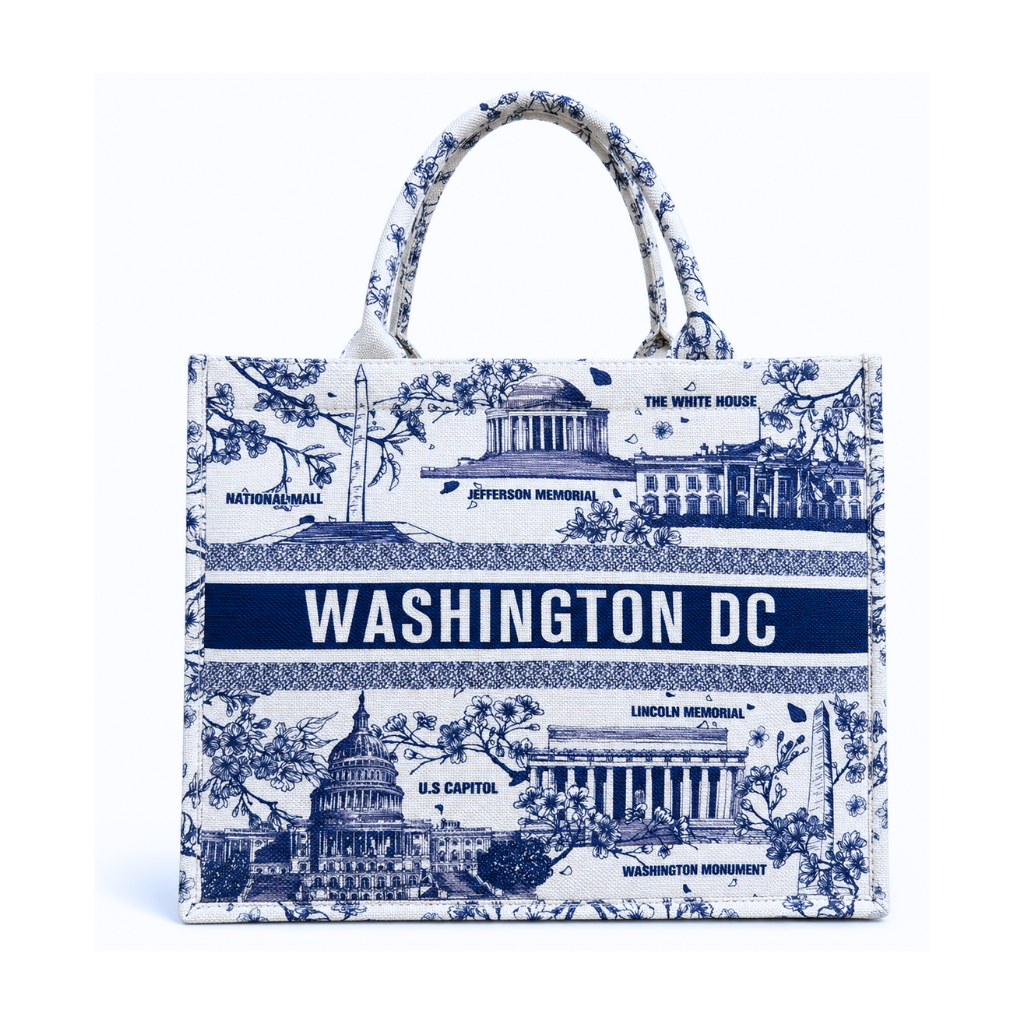 Washington DC Toile Landmark Tote Bag