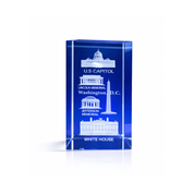 Washington DC Landmarks 3D Laser Crystal Paperweight