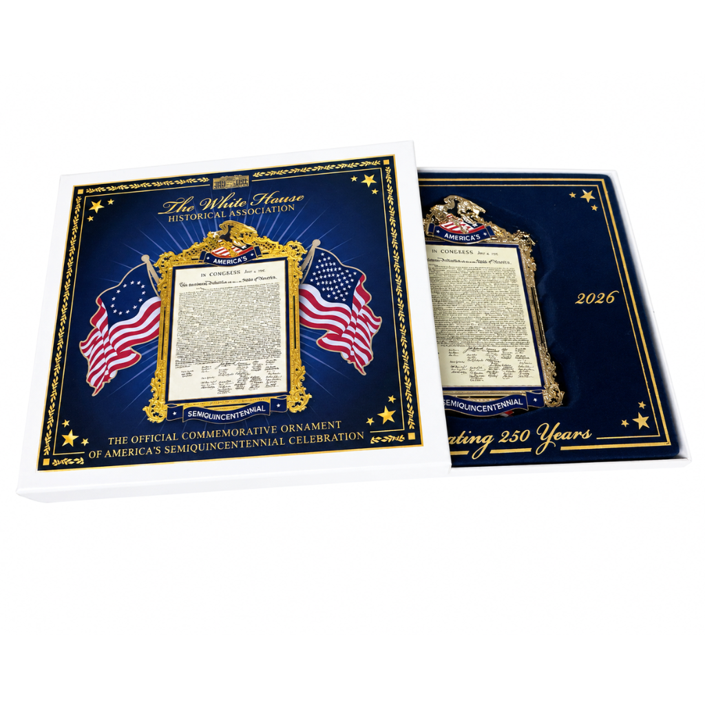 America 250th Anniversary White House Ornament 1776–2026