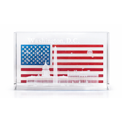 Washington DC Panorama & USA Flag Laser Crystal Paperweight