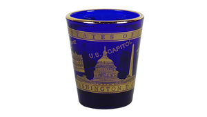 PANORAMIC WDC SHOT GLASS  BLUE/COBALT