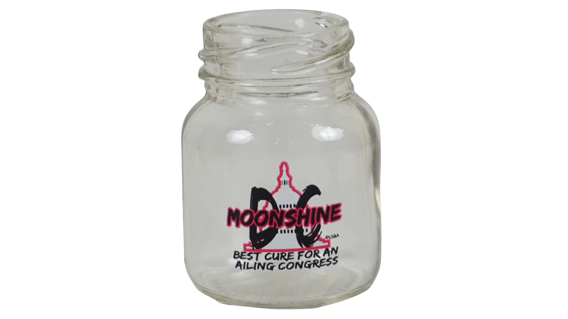 SHOT GLASS JAR DC MOONSHINE RED/GREEN