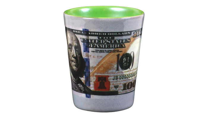 SHOT GLASS $100 BILL