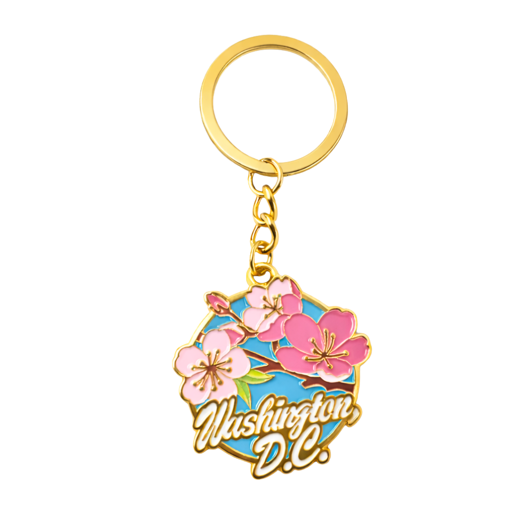 Washington DC Cherry Blossom Round Metal Keychain – Abe's Gifts ...