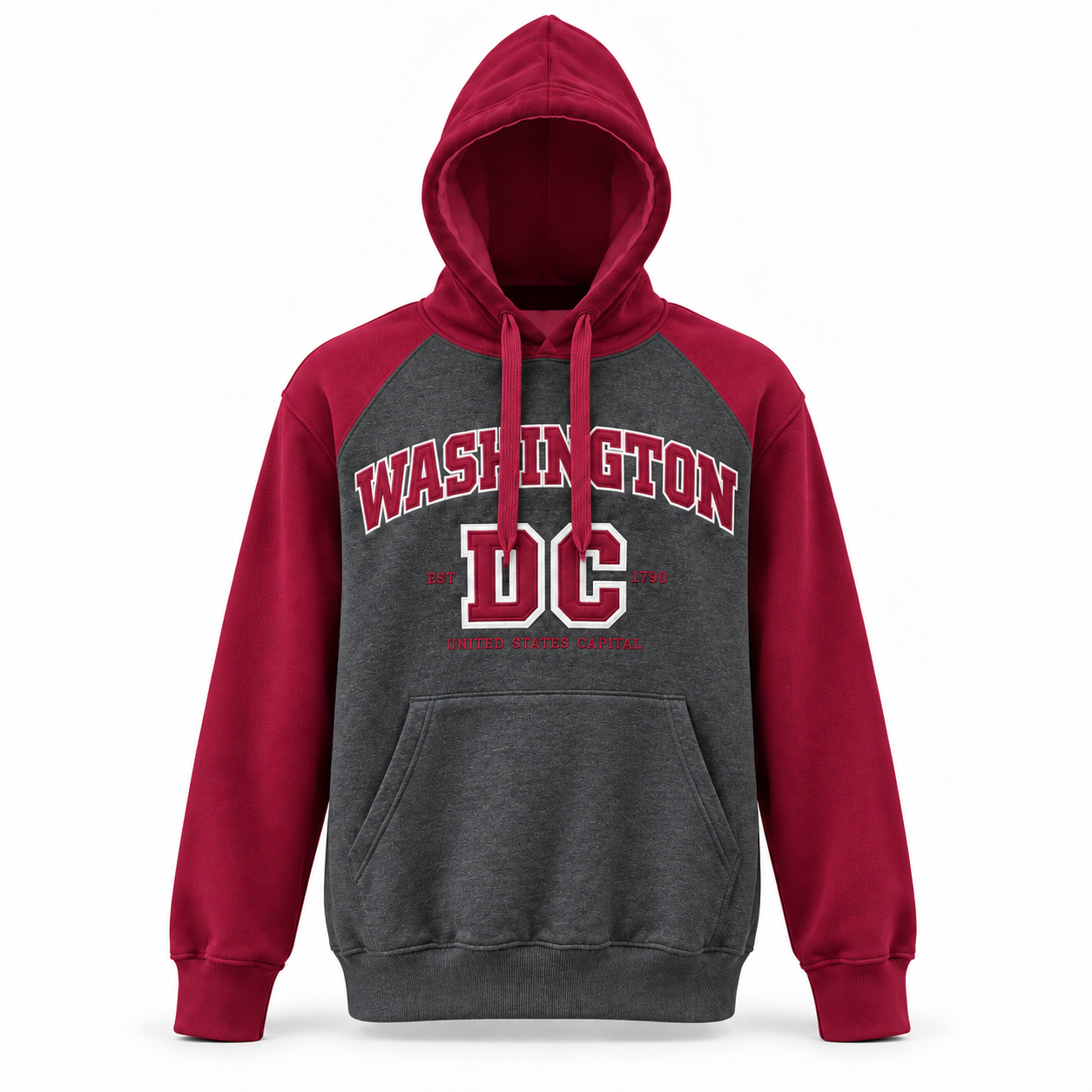 Washington DC Burgundy Varsity Pullover Hoodie