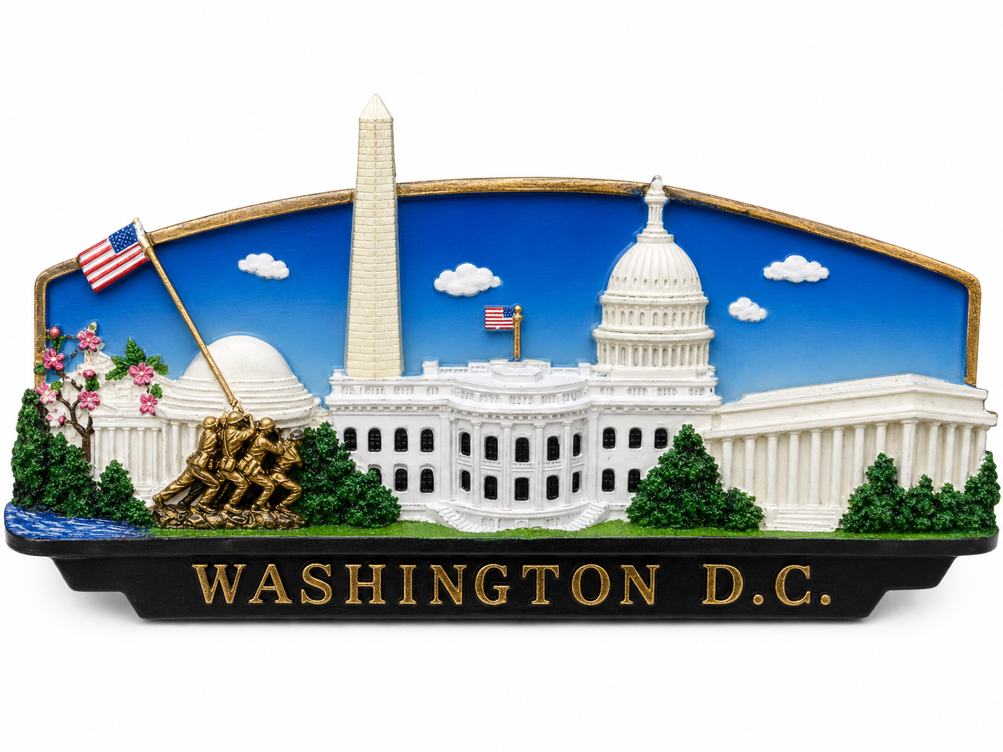 Washington, DC Panorama & Iwo Jima Memorial Ceramic Magnet