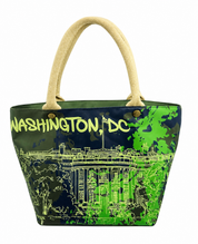 Washington DC Splatter Tote Bag Lime Green