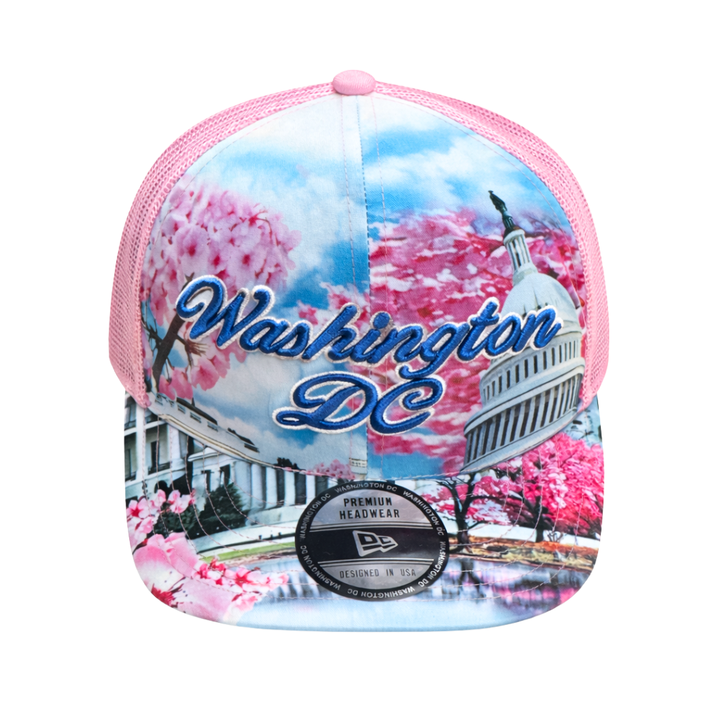 Washington DC Scenic Cherry Blossom Trucker Cap