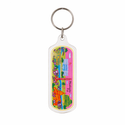 Washington DC Cherry Blossom Oval Lucite Keychain