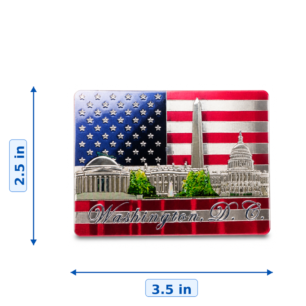 Washington DC & USA Flag Rubber Magnet