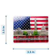 Washington DC & USA Flag Rubber Magnet