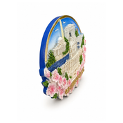 Washington DC Architectures and Cherry Blossom Oval Ceramic Magnet