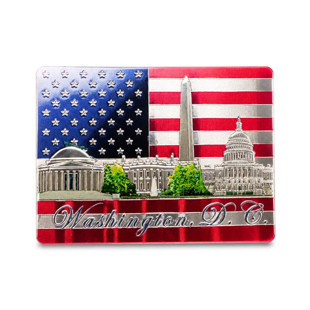 Washington DC & USA Flag Rubber Magnet