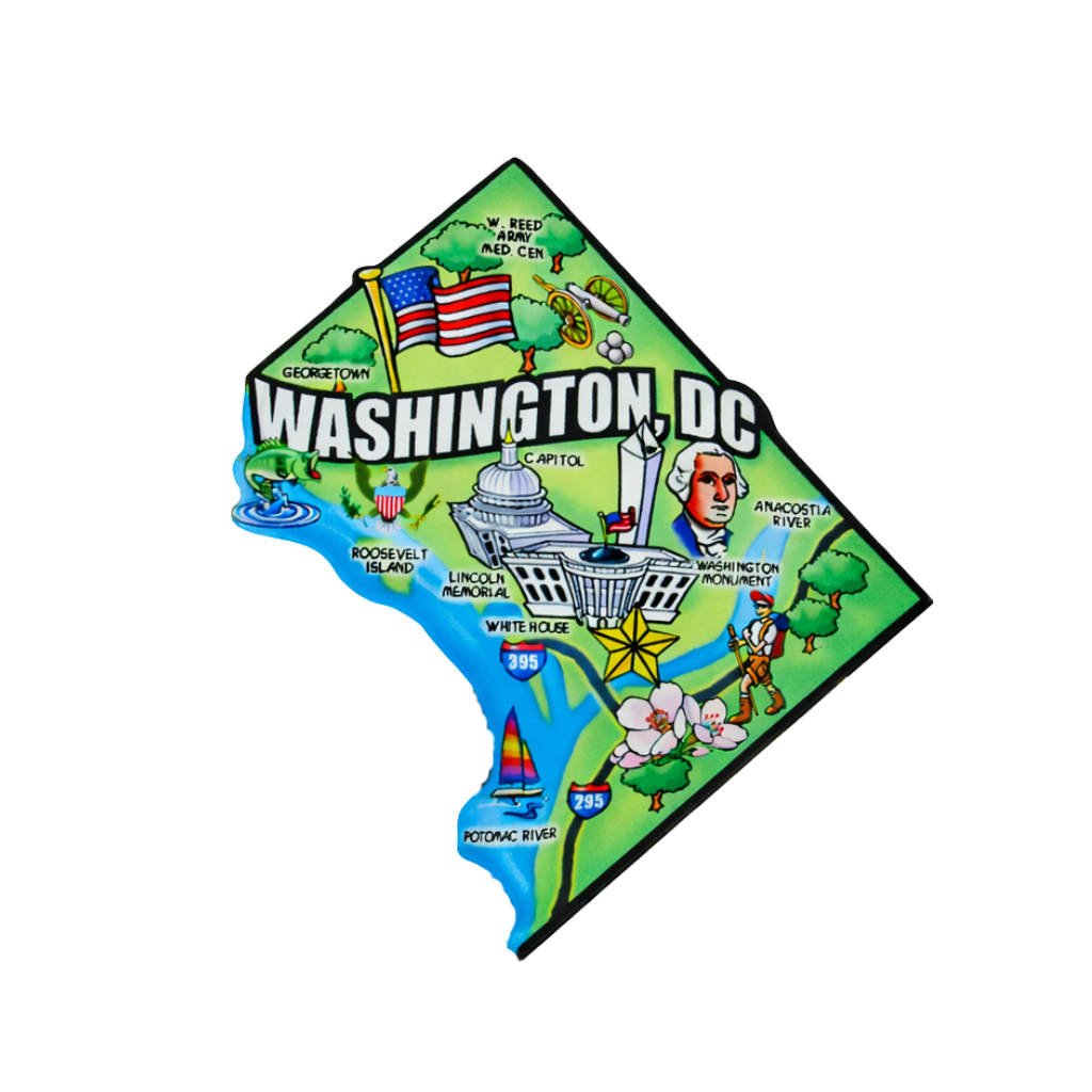 Washington DC Map Magnet