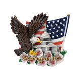 U.S. Capitol in Bloom & Bald Eagle Ceramic Magnet