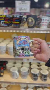 Washington DC Cherry Blossom Panorama Ceramic Mug – Capitol, White House & Memorial Landmarks