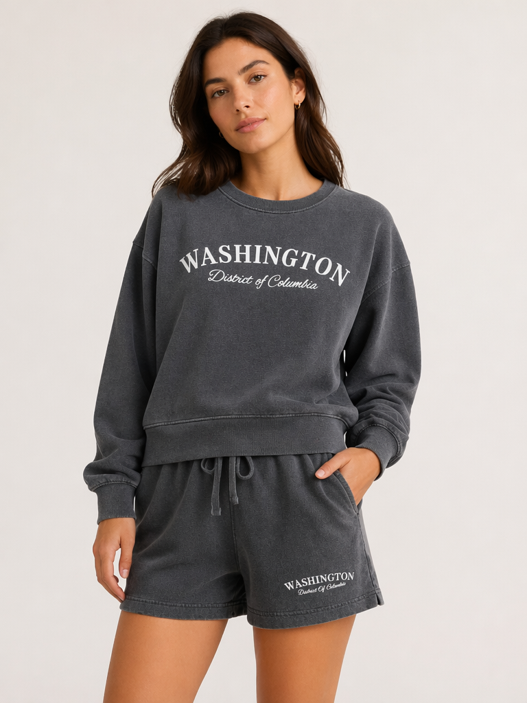 Washington DC Embroidered Lounge Shorts