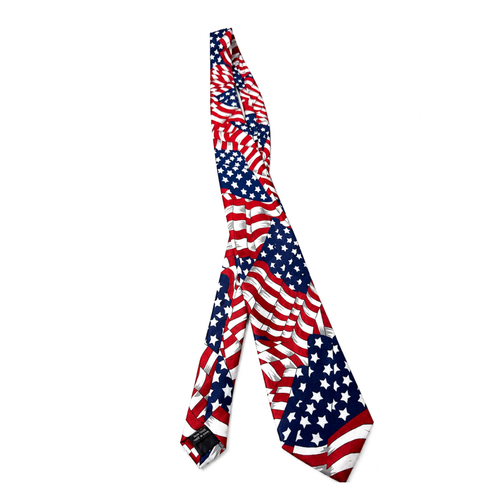 USA Flag Print Neck Tie