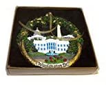 Washington DC Landmarks with Christmas Tree Branches Ornament