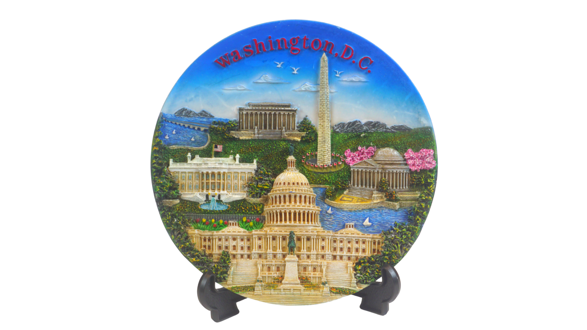 3D Washington DC Panorama Ceramic Plate 7.5"