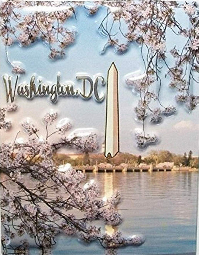 Washington DC Monument and Cherry Blossom Fridge Magnet