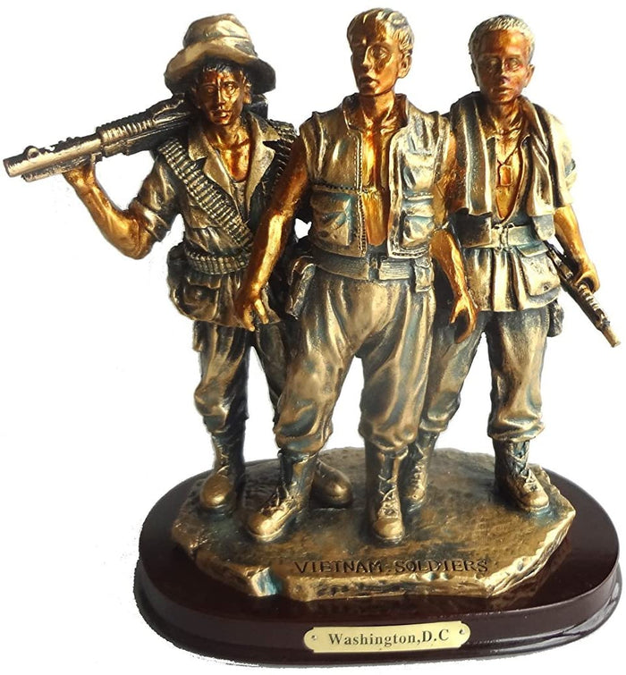 Vietnam Veteran Memorial Statue Figurine The Three Soldiers