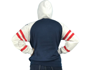 Sweatshirt Hood USA Flag Letter White navy