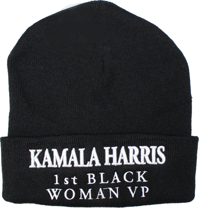 Harris 1st Black Woman VP Beanie Ski Hat BLACK