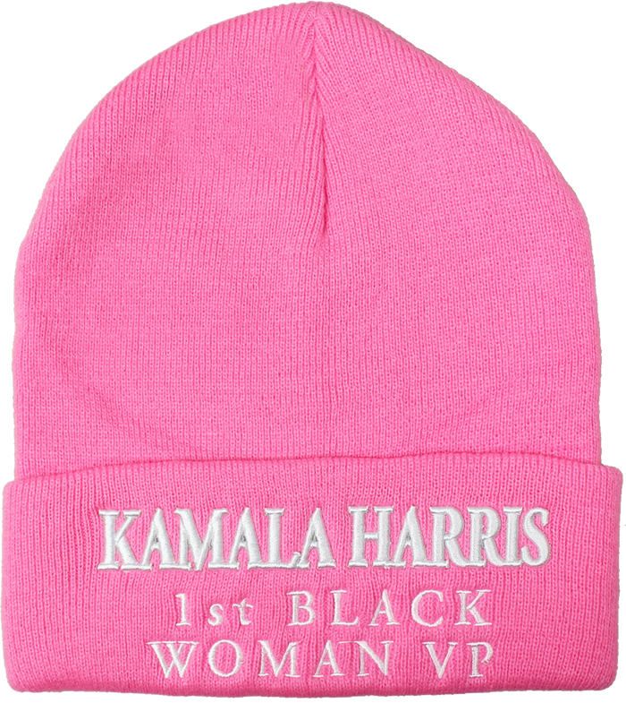 Harris 1st Black Woman VP Beanie Ski Hat PINK