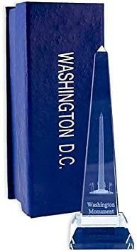 Washington Monument Laser Crystal Paperweight