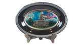 Cherry Blossom Chokin Plate of U.S Capitol w/Stand