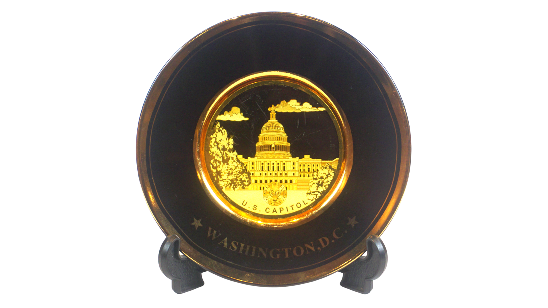 U.S. Capitol Gold/Black Chokin Plate 6.25"