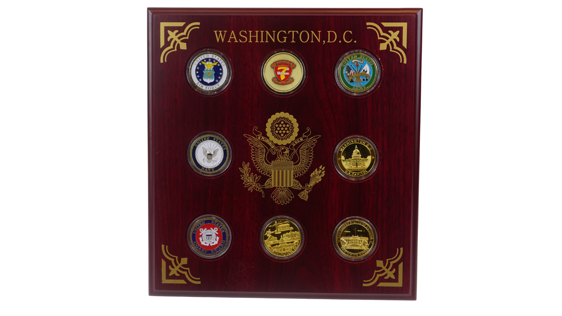 Wood Coins Holder Display 8 Holes