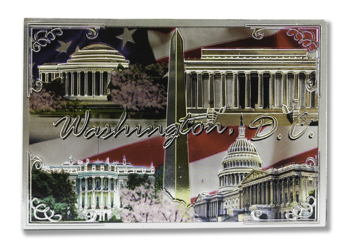 Shiny Washington DC historical landmarks fridge magnets