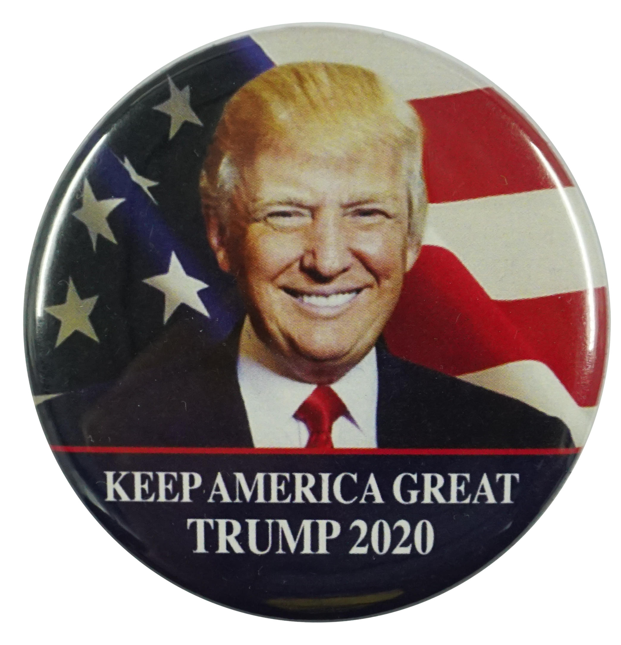 Keep America Great Trump 2020 & Flag Image Pin Badge