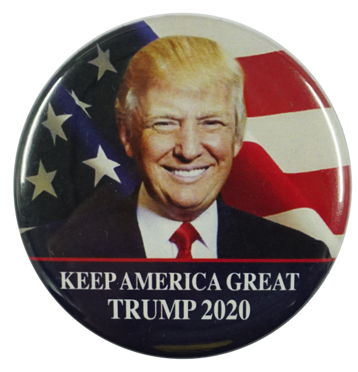 Keep America Great Trump 2020 & Flag Image Pin Badge