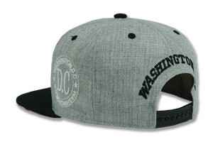 Washington DC Snapback Embroidered Baseball Cap Charcoal/Black