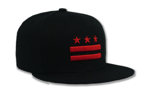 Washington DC Flag Embroidered Baseball Cap Black