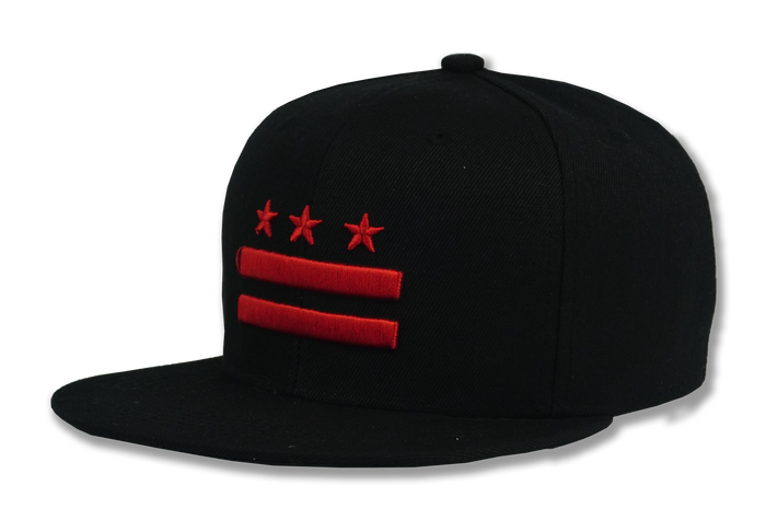 Washington DC Flag Embroidered Baseball Cap Black