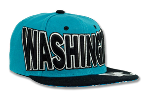 Washington DC Snapback Embroidered Baseball Cap Turquoise